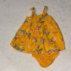 (3 for $10) Oshkosh Bgosh Floral Yellow Baby Dress with Bloomers